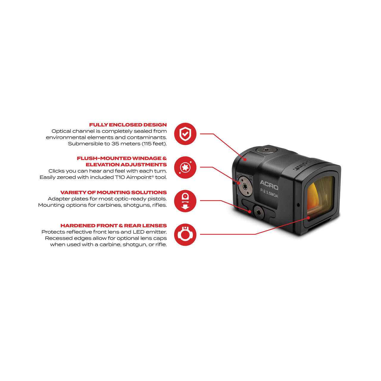 כוונת השלכה ACRO P2 3.5 MOA – תמונה 3