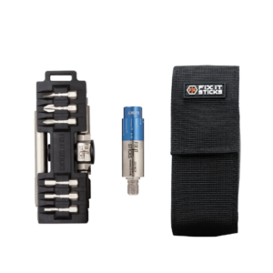 Compact Ratcheting Multi-Tool w Mini All-In-One Torque Driver and Belt Pouch